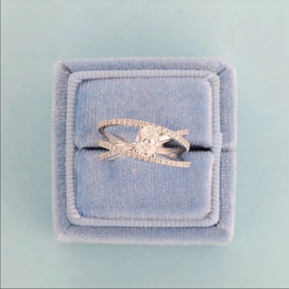 New Oval Cut 925 Multilayer Diamond Women’s Ring - Picture 2 of 6